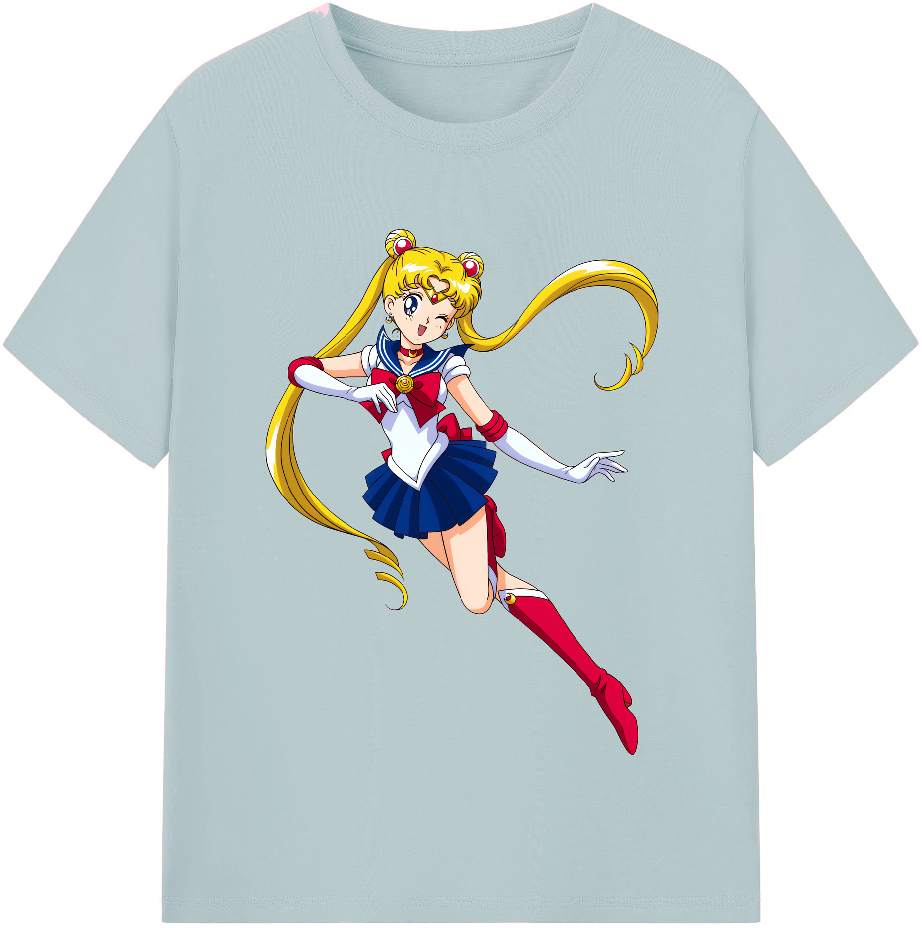 （画像用） 美少女戦士セーラームーン 月野 うさぎ つきの うさぎ Sailor Moon Tsukino Usagi 綿100％半袖Tシャツ（フロントプリント）